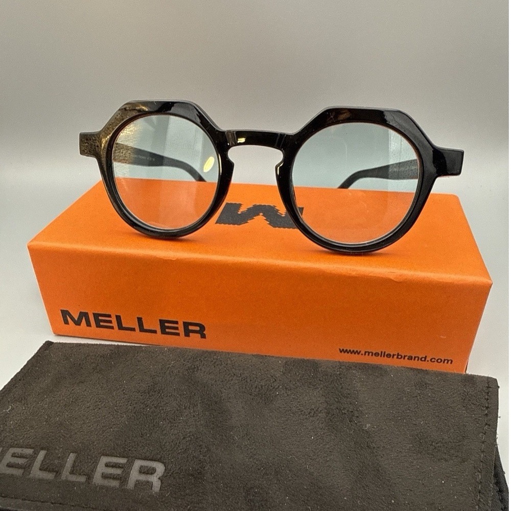Meller Tutu Blue Sunglasses Black Round Geometric HA4-TUTBLUE Contemporary Edgy